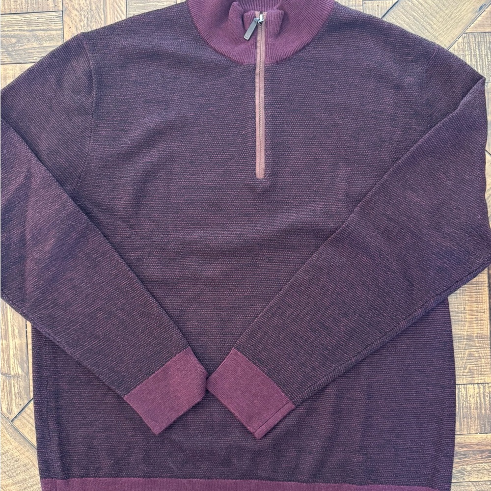 UNTUCKit Men's 1/4 Zip Sweater in Plum